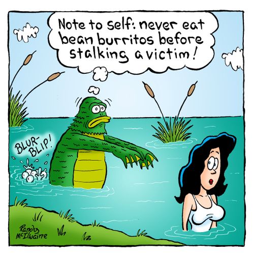 'Note to self: never eat bean burritos before stalking a victim!'