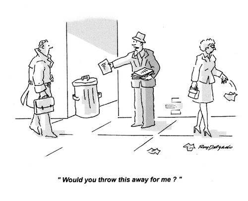 'Would you throw this away for me?'