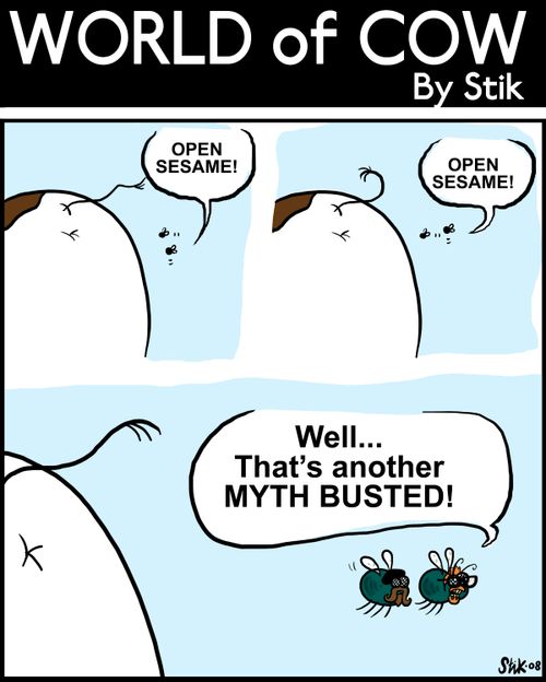 'Open Sesame!' 'Open Sesame!' 'Well... that's another myth busted!'
