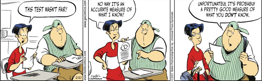 "This test wasn't fair! No way it's an accurate measure of what I know!"