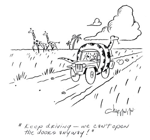 'Keep driving - we can't open the doors anyway!'