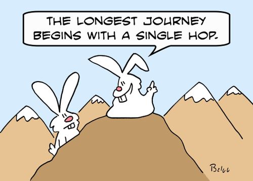 'The longest journey begins with a single hop.'