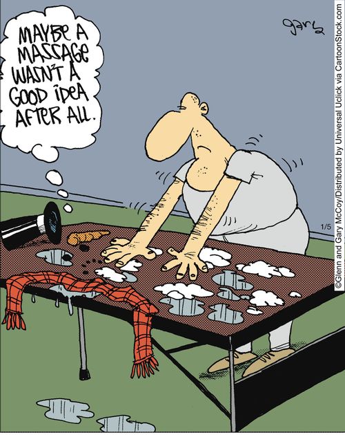 'Maybe a massage wasn't a good idea after all.'