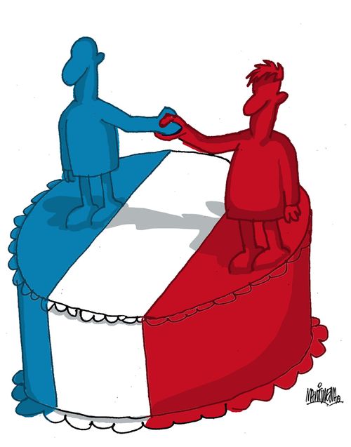 Gay marriages in France.