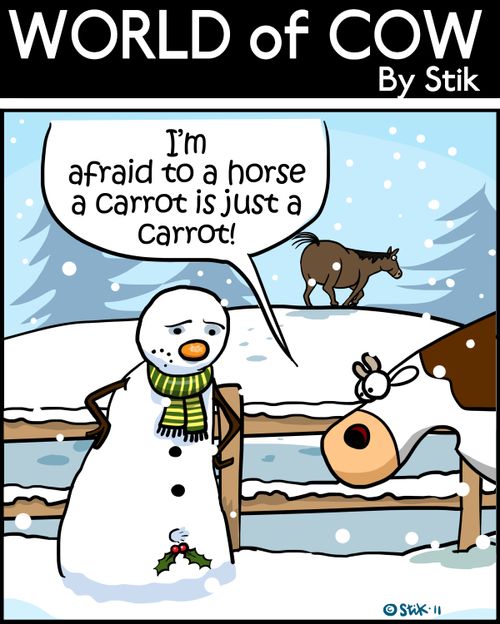 'I'm afraid to a horse a carrot is just a carrot!'