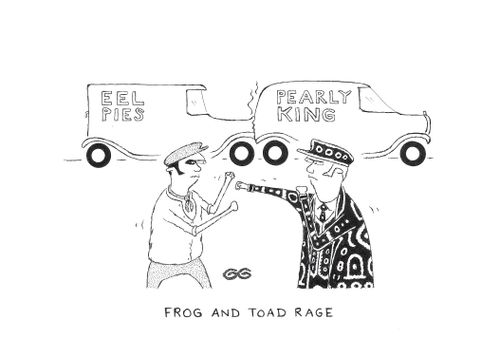 Frog and toad rage (Two cockneys fighting).