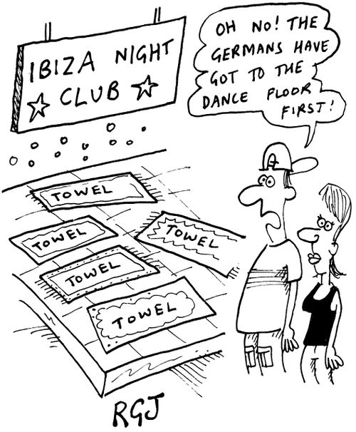 'Ibiza night club' Oh no! The Germans have got to the dance floor first!