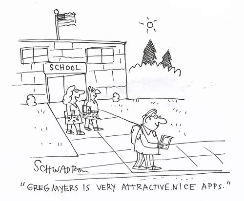'Greg Myers is very attractive. Nice apps.'