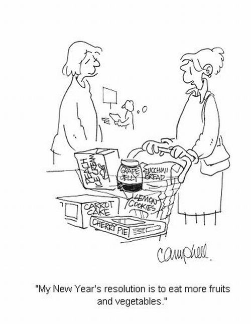 'My New Year's resolution is to eat more fruits and vegetables.'