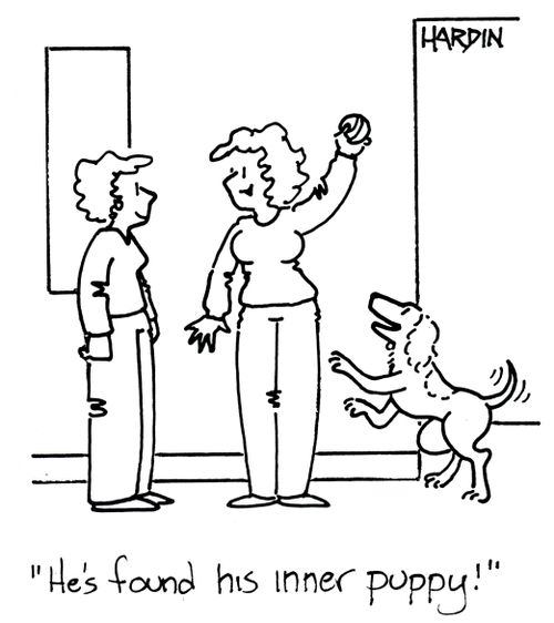 'He's found his inner puppy!'