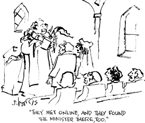 "They met online and they found the minister there, too."