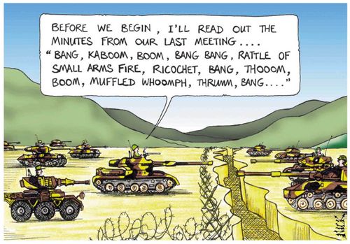'Before we begin, I'll read out the minutes from our last meeting...'