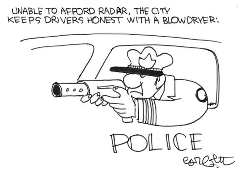 Unable to afford radar, the city keeps drivers honest with a blowdryer.