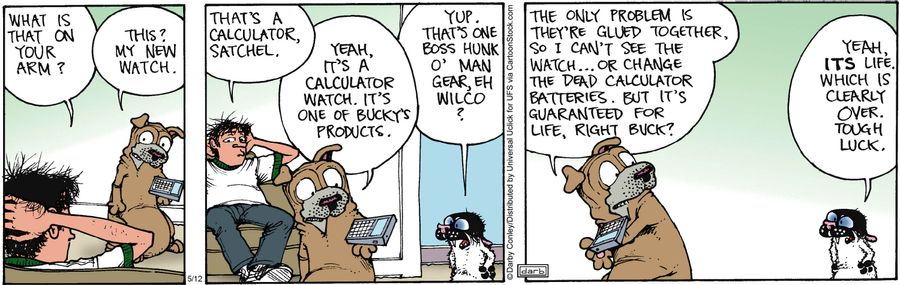 'The only problem is they're glued together. So I can't see the watch...or change the dead calculator batteries, but it's guaranteed for life...'