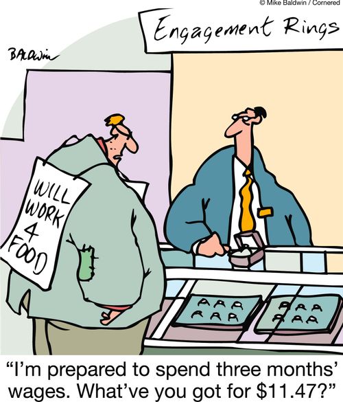'I'm prepared to spend three months' wages. What've you got for $11.47?'