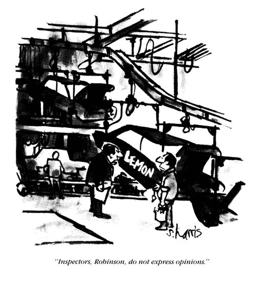 'Inspectors, Robinson, do not express opinions.'