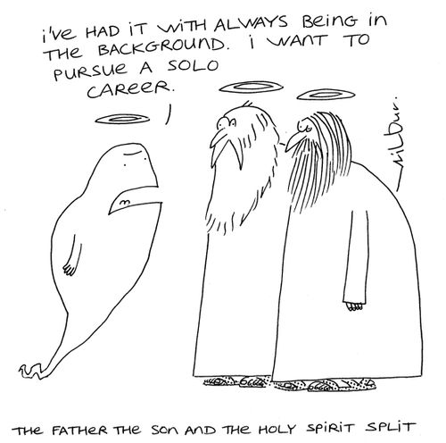 'The father the son and the holy spirit split.'