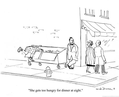 'She gets too hungry for dinner at eight.'
