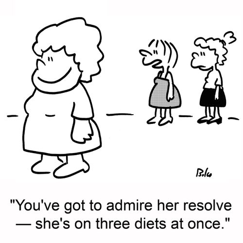 'You've got to admire her resolve â€ she's on three diets at once.'