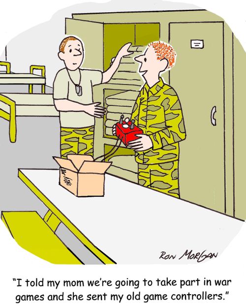 'I told my mom we're going to take part in war games and she sent my old game controllers.' 