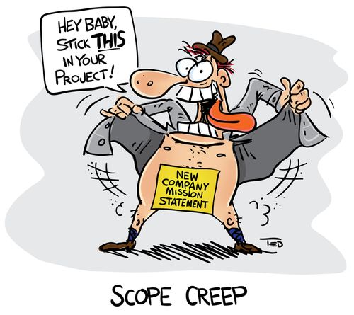 Scope Creep: Flasher whips open his raincoat, 'Hey Baby, stick THIS in your project!'