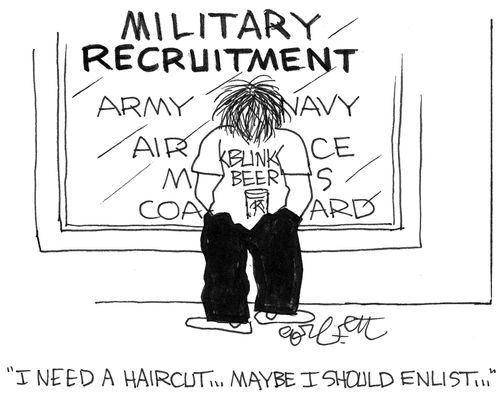 'I need a haircut...maybe I should enlist.'