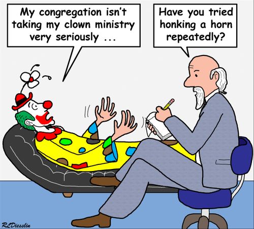 "My congregation isn't taking my clown ministry very seriously..."