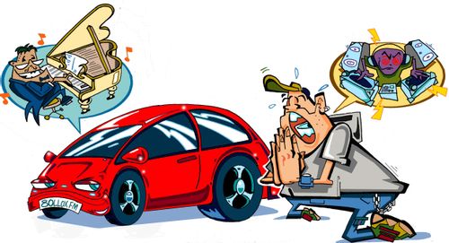 Car cries out for classical music, while young lad wants to put on loud pumping music.