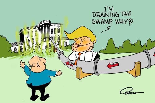"I'm draining the swamp. Why?"