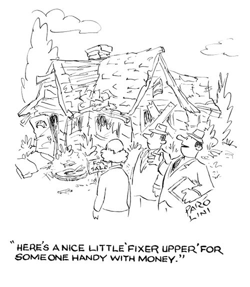 'Here's a nice little 'fixer upper' for someone handy with money.'
