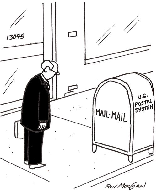 Man sees box on street labeled Mail-Mail.