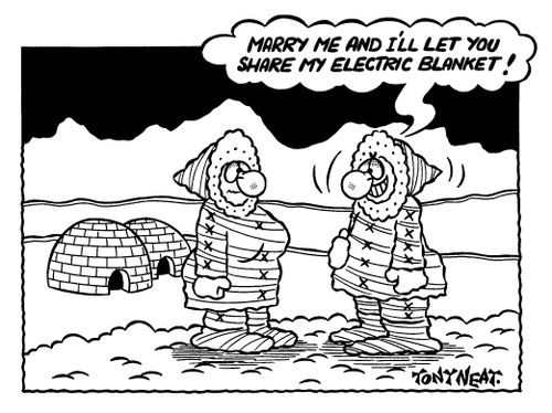 'Marry me and I'll let you share my electric blanket!'