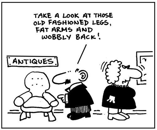 Take a look at those old fashioned legs, fat arms and wobbly back.