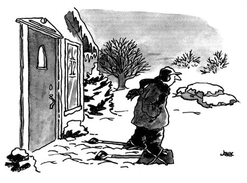 Shovels as Snow Shoes