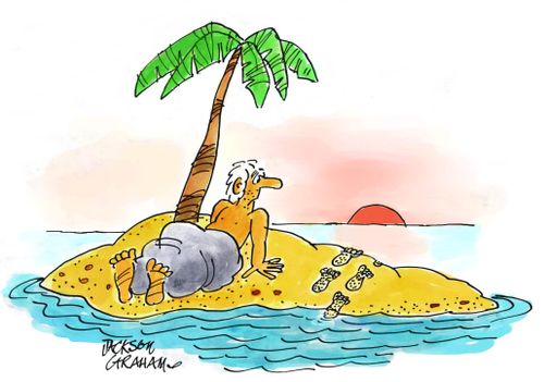 Footprints on Island.