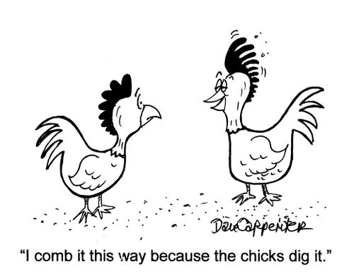'I comb it this way because the chicks dig it.'