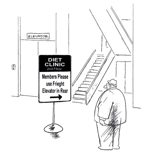 Diet Clinic: Members Please use Frieght Elevator in Rear.