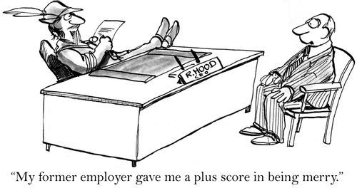 'My former employer gave me a plus score in being merry.'