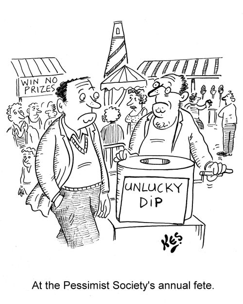 At the Pessimist Society's annual fete.