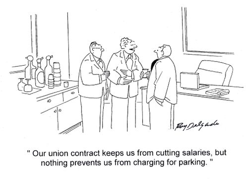 'Our union contract keeps us from cutting salaries, but nothing prevents us from charging for parking.'