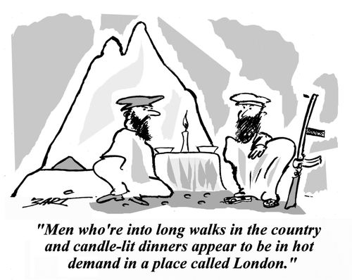 'Men who're into long walks in the country and candle-lit dinners appear to be in hot demand in a place called London.'