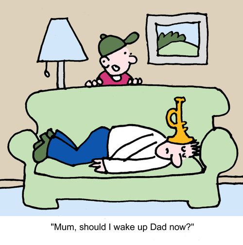 "Mum, should I wake up Dad now?"