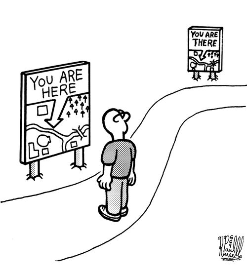 A Plague of 'You are here' signs.