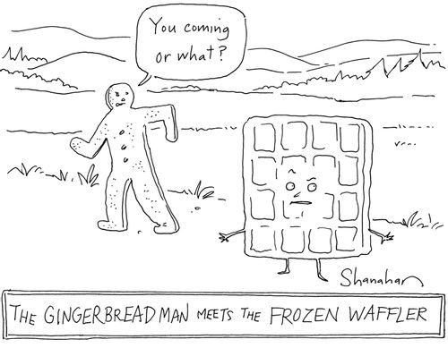 'The Gingerbread man meets the Frozen Waffler.'