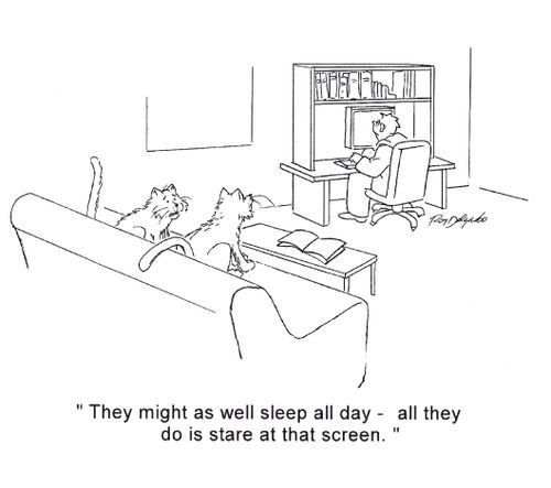 'They might as well sleep all day - all they do is stare at that screen.'