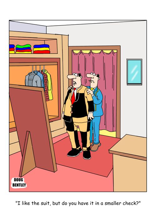 "I like the suit, but do you have it in a smaller check?"