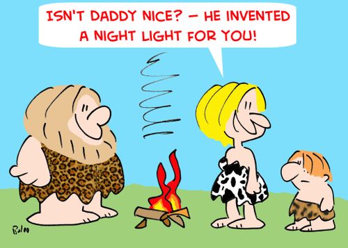 'Isn't Daddy nice? -- He invented a night light for you!'