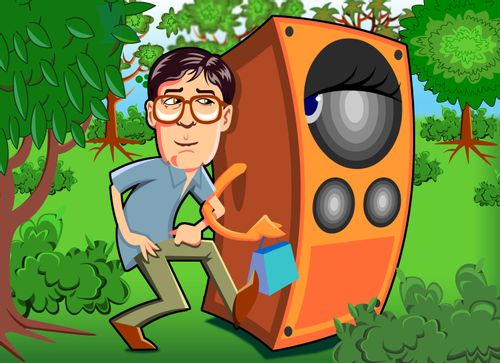 Man and Speaker.