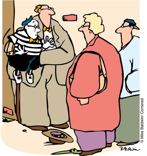 Mime ventriloquist