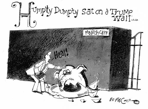 Humpty Dumpty sat on a Trump wall...